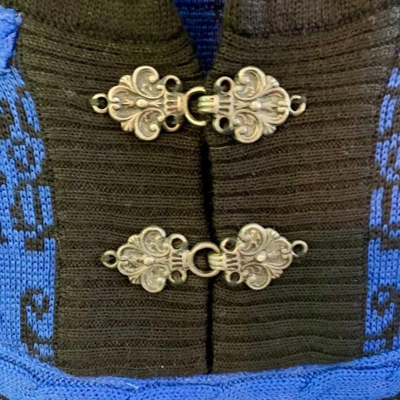 Tyrolia Skiwear Blue & Black Vintage Wool-Blend Sweater Size: Small - Picture 4 of 11